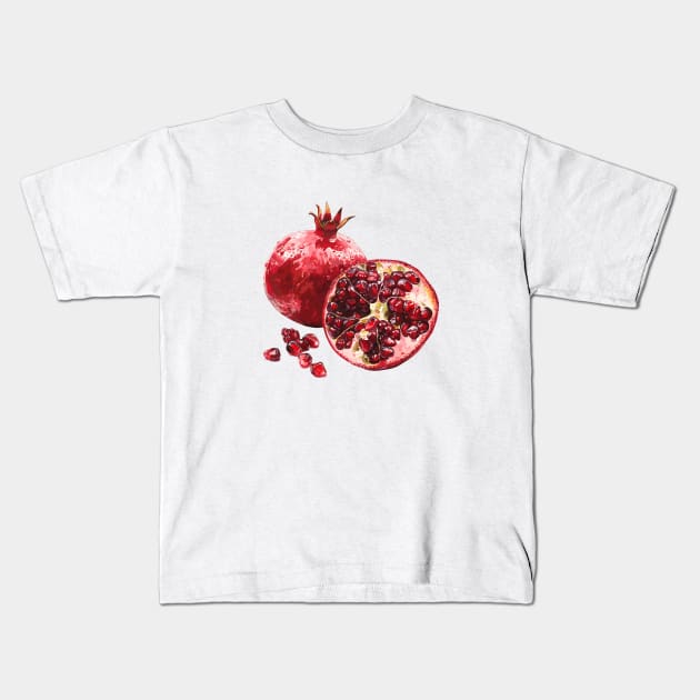 Pomegranate Kids T-Shirt by aphian